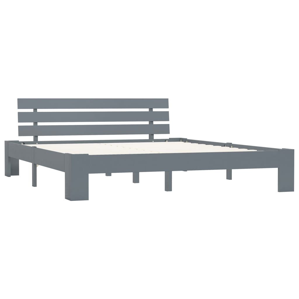 vidaXL estructura de cama sin colchón madera de pino gris 180x200 cm