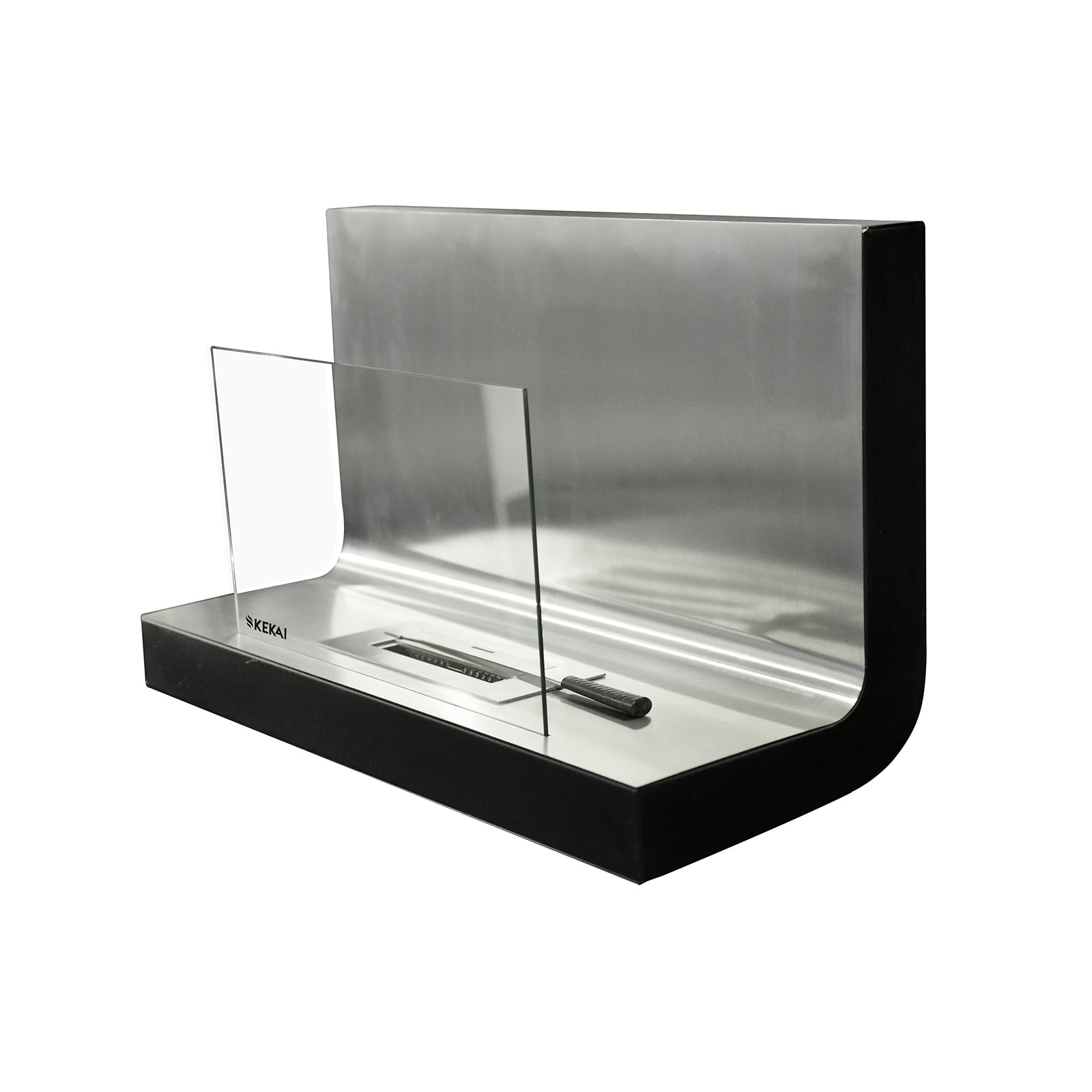 Biochimenea de pared kekai thera 80x35x50 cm quemador de acero inoxidable,