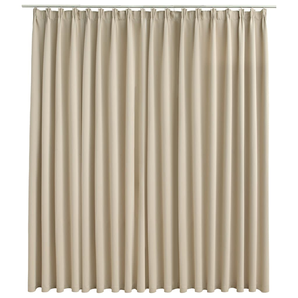 vidaXL cortina opaca con ganchos beige 290x245 cm