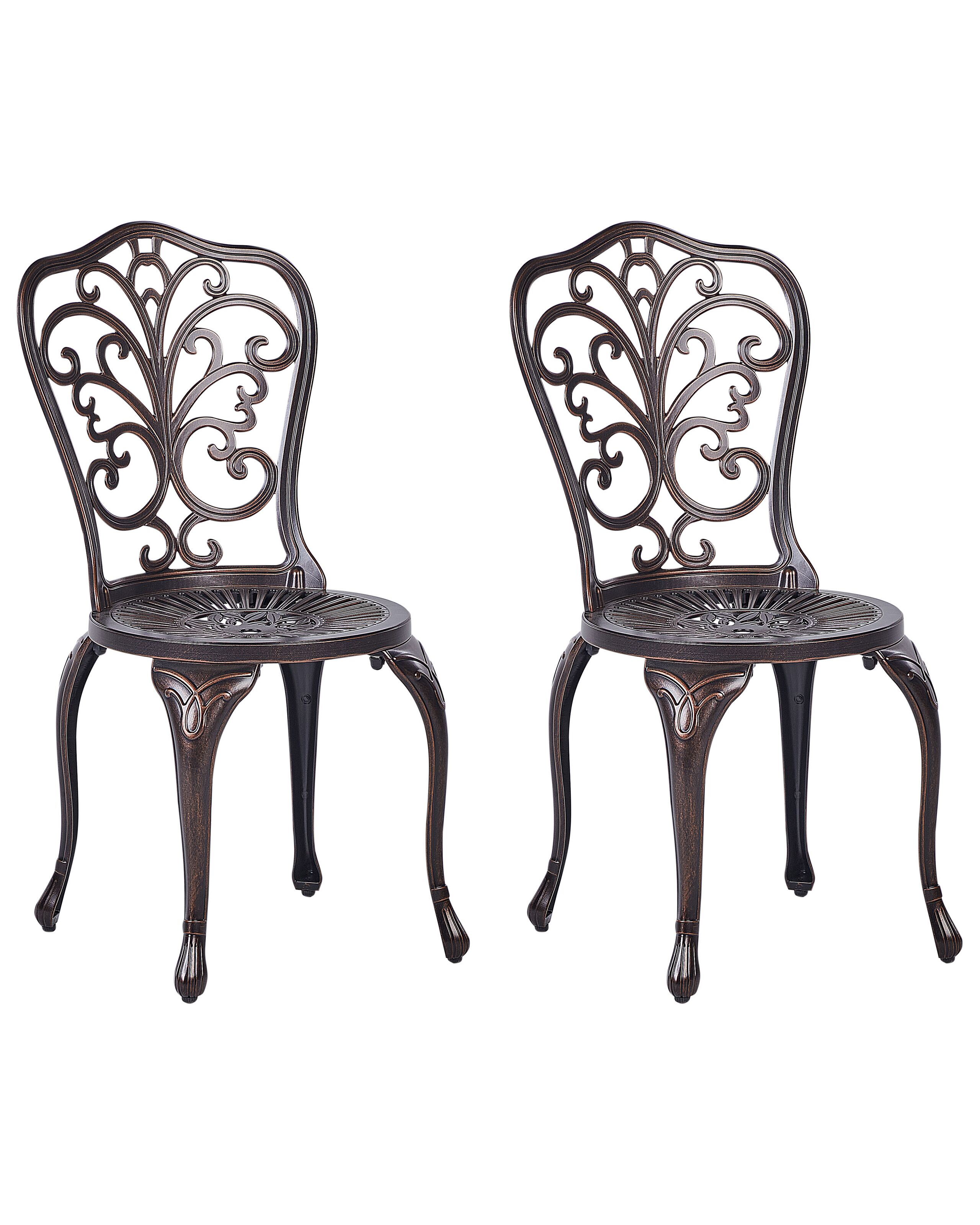 Conjunto de 2 sillas de jardín triora metal marrón
