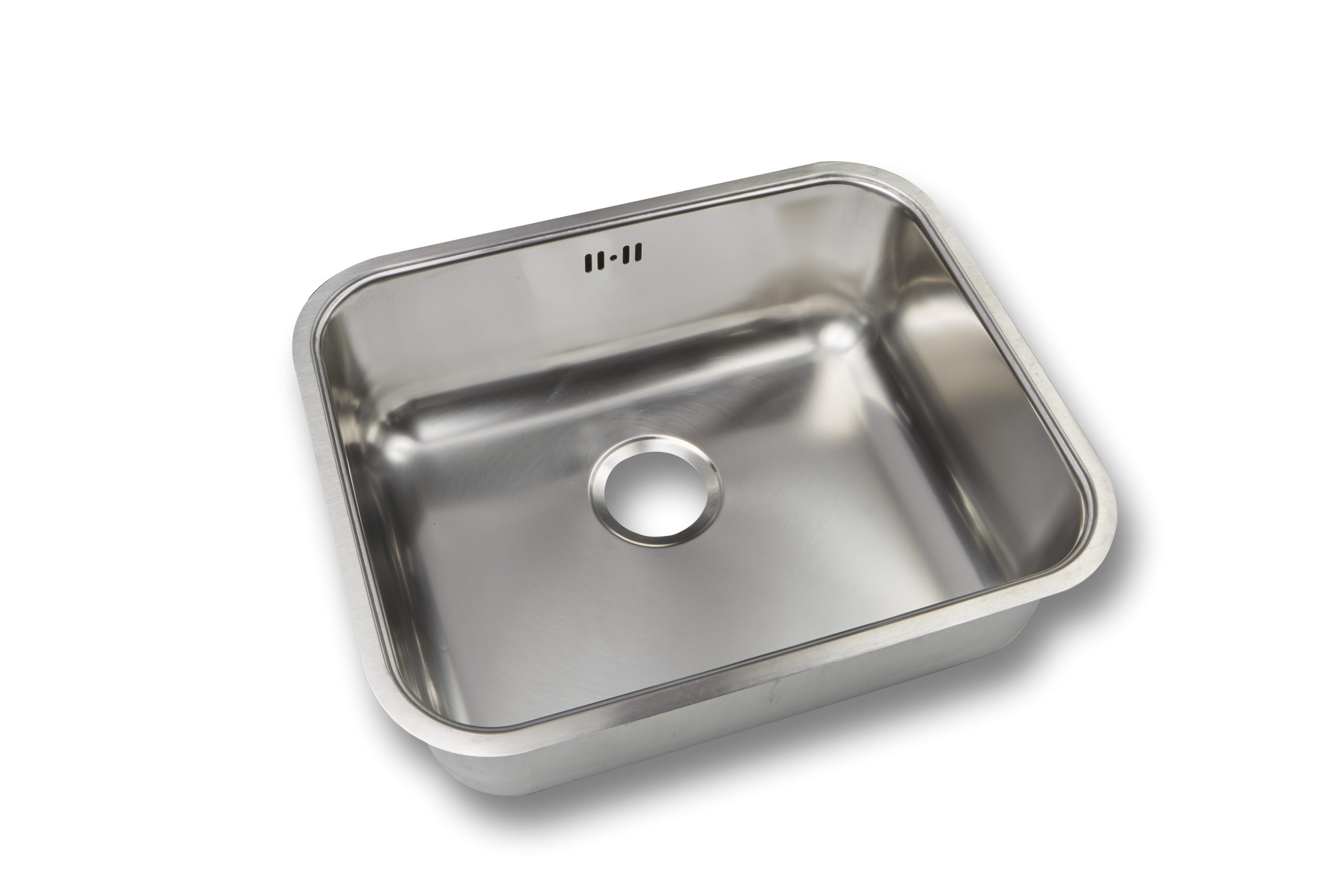 Fregadero de cocina de 1 cubeta, acero inoxidable satinado.