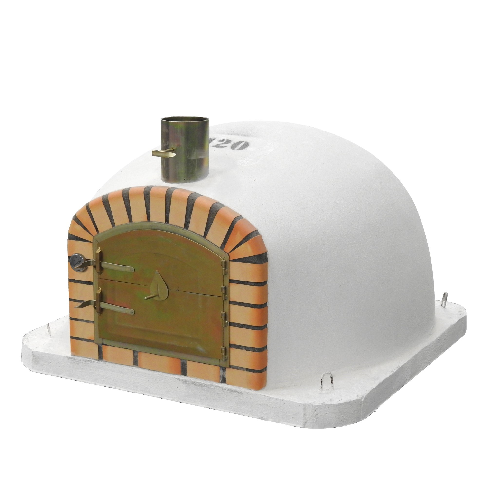 Horno de leña exterior de obra vulcano blanco- 120x120x91- sin aislamiento