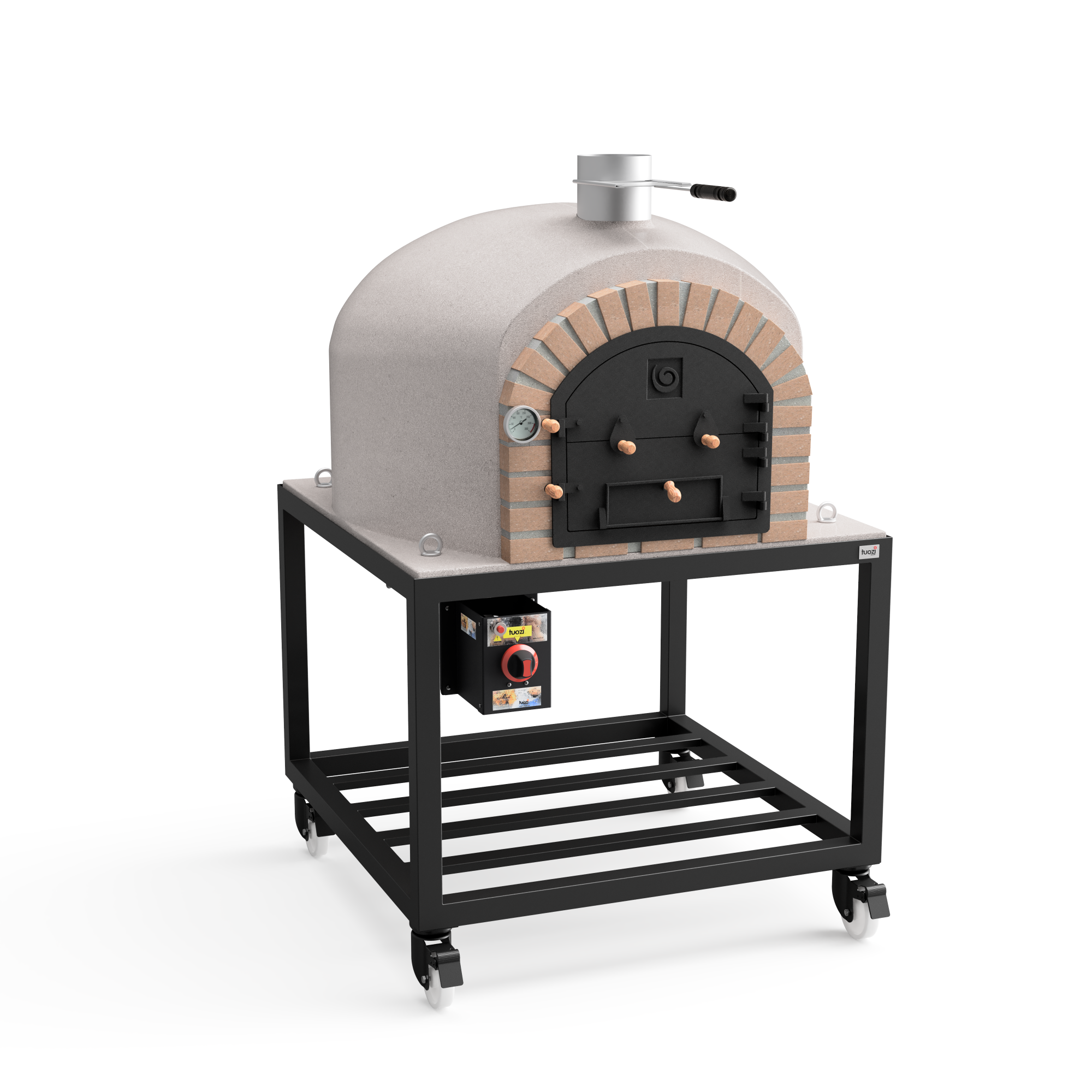 Horno de leña exterior de obra modelo vesuvius blanco - 120x120x165cm