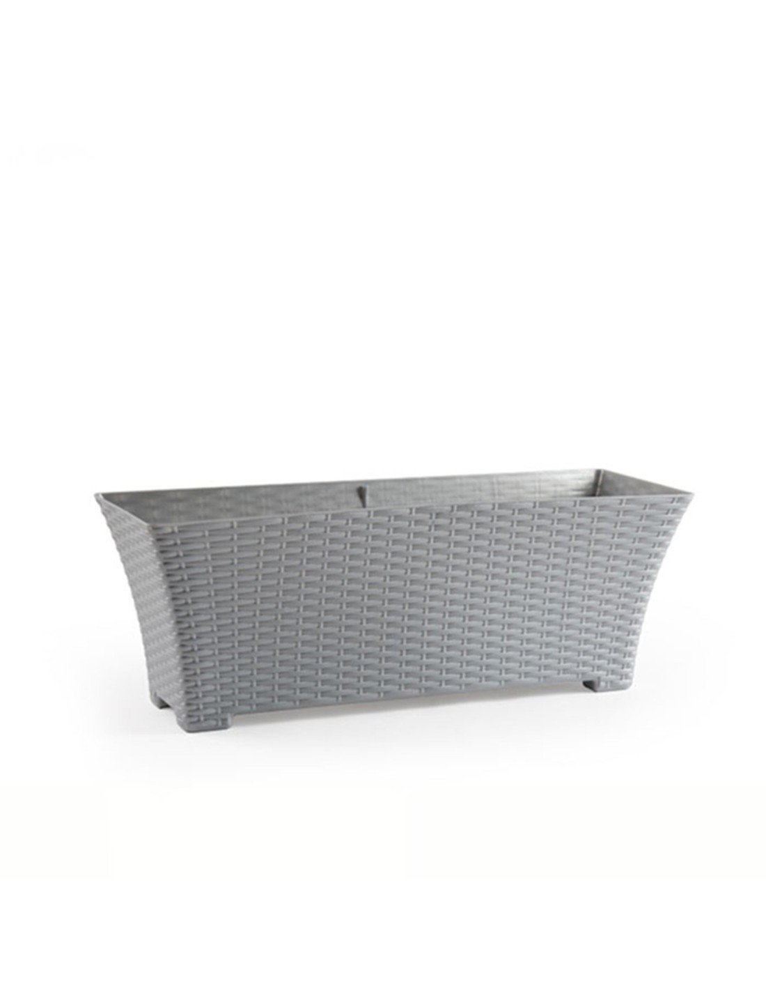 Plata - jardinera de rattan sintético 60 cm para jardín o terraza de gran