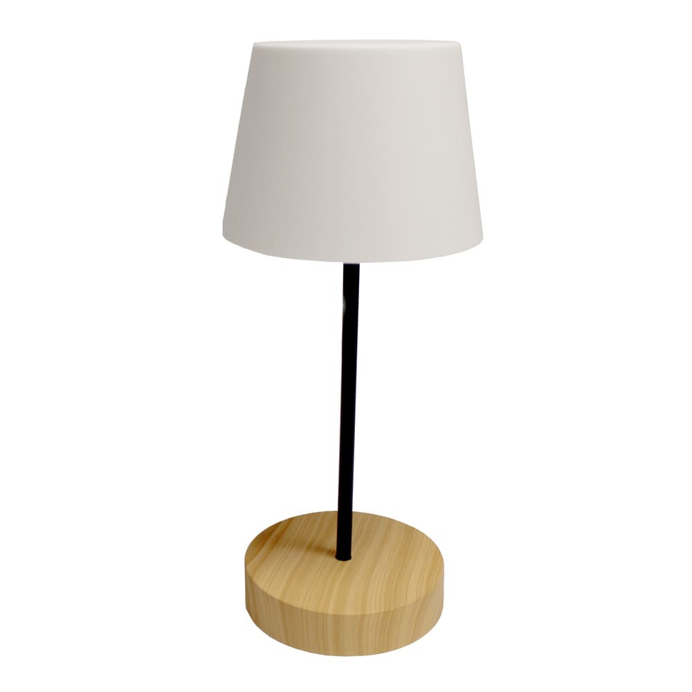 Lámpara de mesa LED sora blanco y madera con intensidad regulable