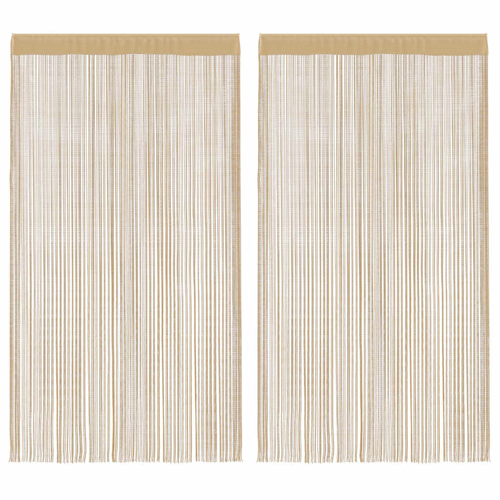 vidaXL cortinas de flecos 2 piezas 140x250 cm beige