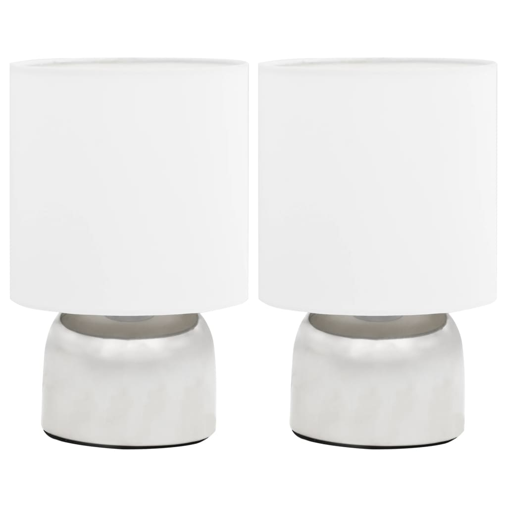 vidaXL lámparas de mesa táctiles 2 unidades blanco e14