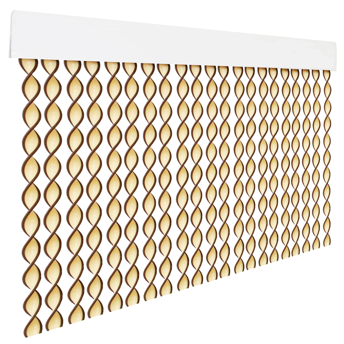 Cortina exterior o interior PVC (200x90cm, beig+filo marron r1)