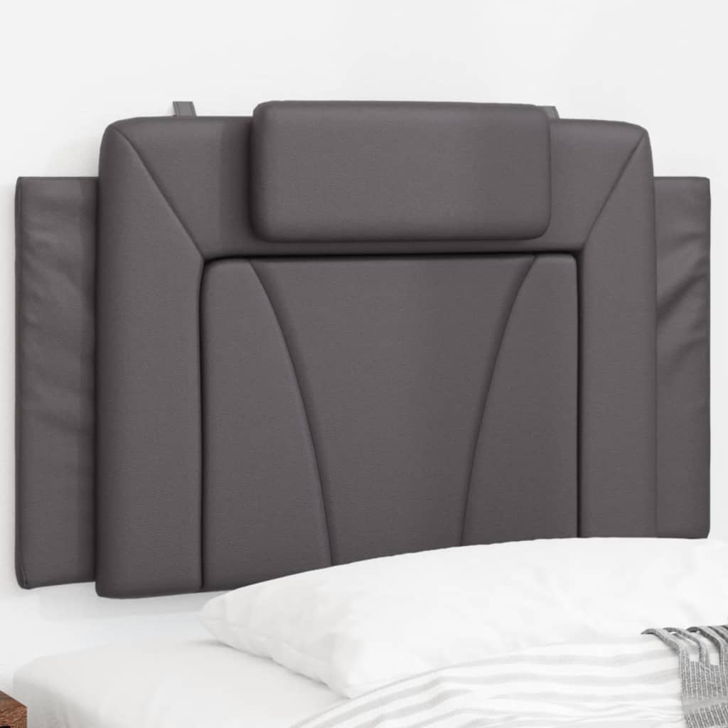 Cabecero de cama acolchado cuero sintético gris 80 cm eerf8684