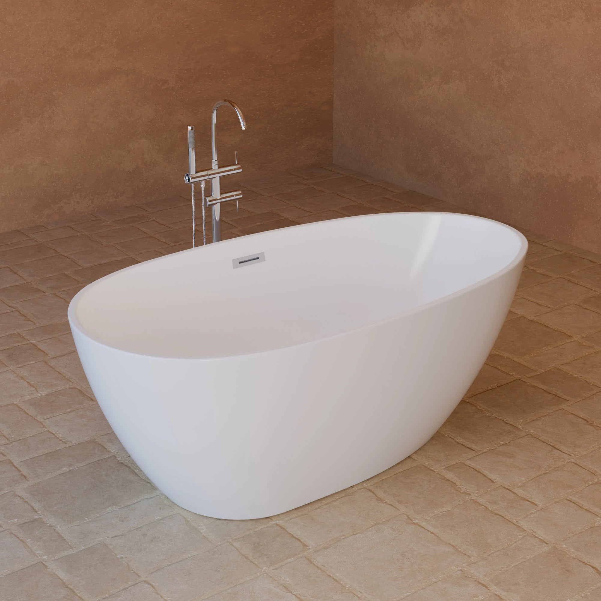 Bañera exenta kelly 150 blanche 150 x80 x58 cm, spalina