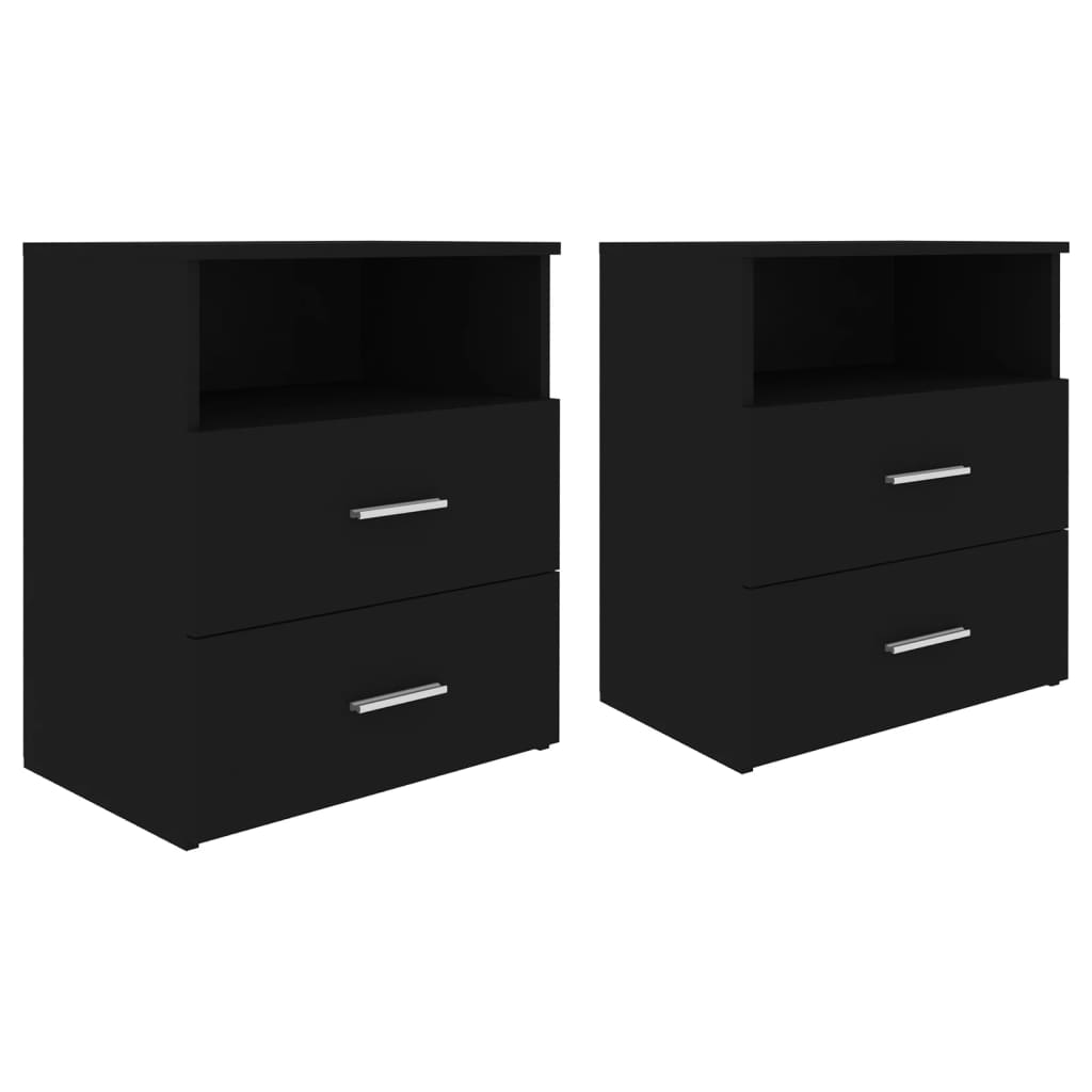 Casa lúmina - set de 2 mesita de noche negro madeira 50 x 32 x 60 cm