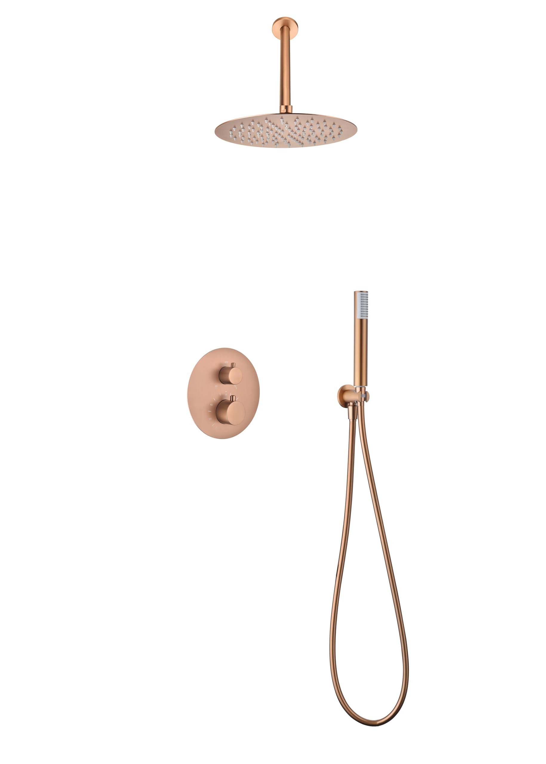 Imex columna ducha empotrada termostática oro rosa serie tívoli