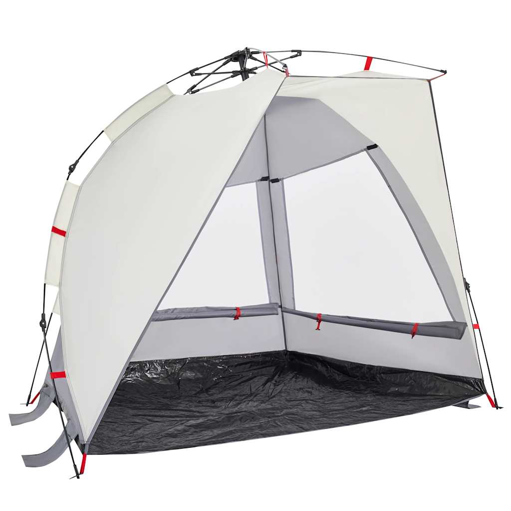 vidaXL tienda de playa 2 personas impermeable apertura rápida gris