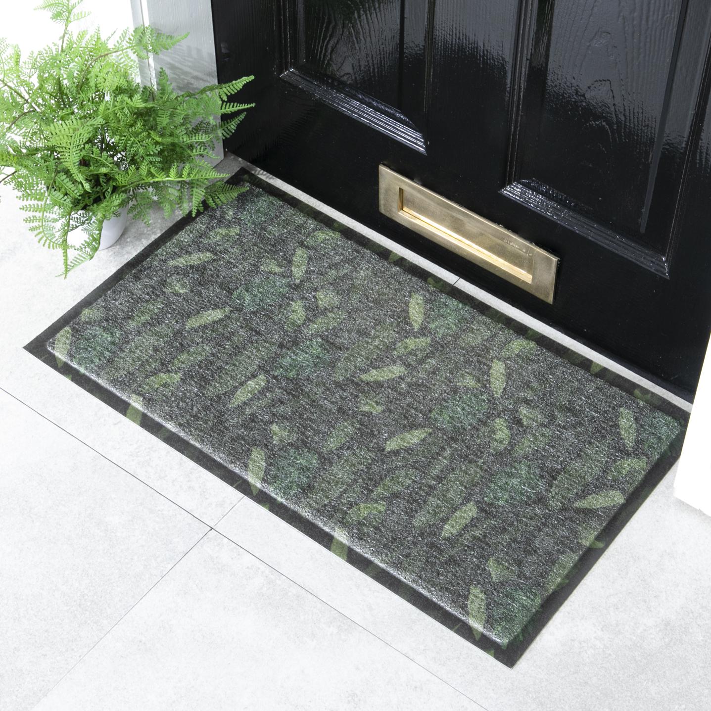 Felpudo para exterior con hojas de selva verdes (70 x 40 cm)