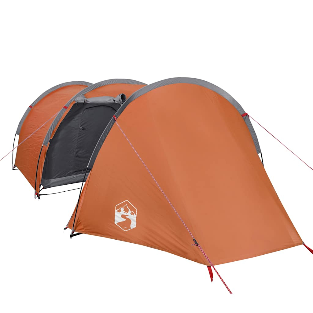 vidaXL tienda de campaña con túnel para 4 personas impermeable naranja