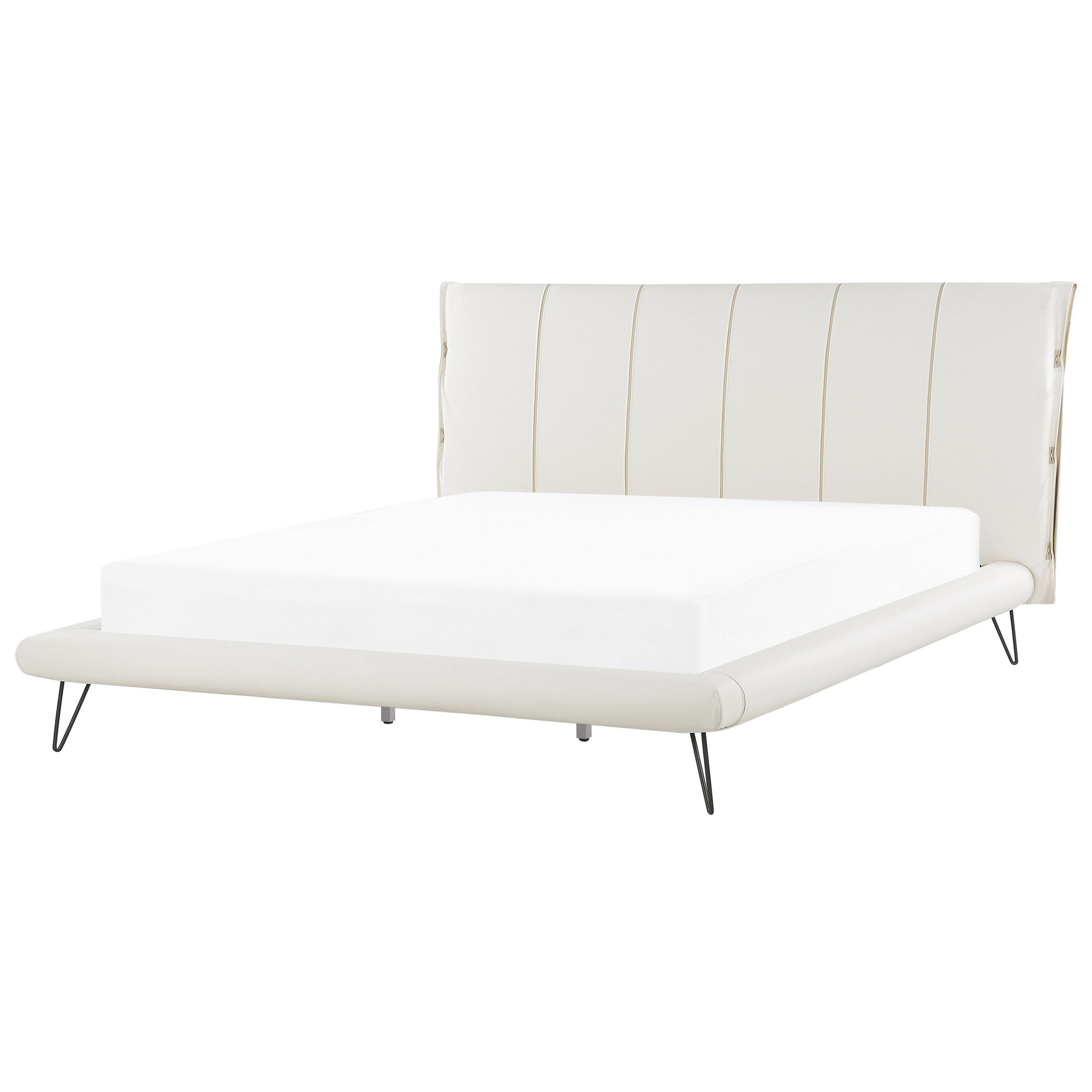 Cama piel sintética betin 180 x 200 cm beige claro