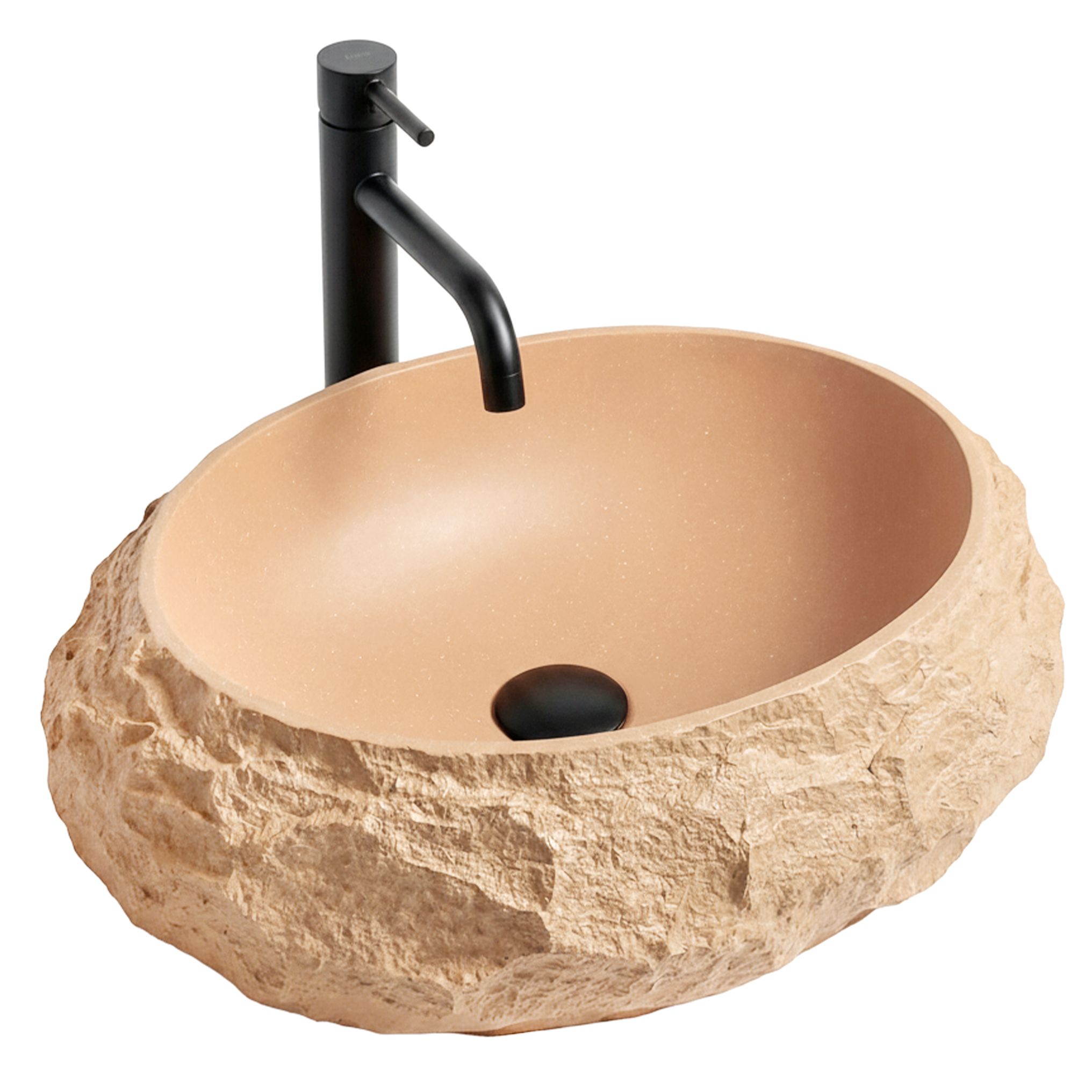 Rea lavabo sobre encimera mika light terracotta, 50x38x15 cm