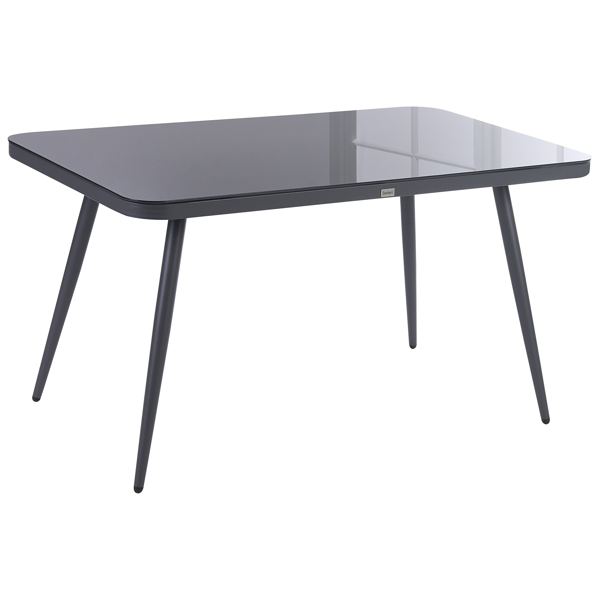 Mesa de jardín lipari 140 cm 80 cm vidrio gris