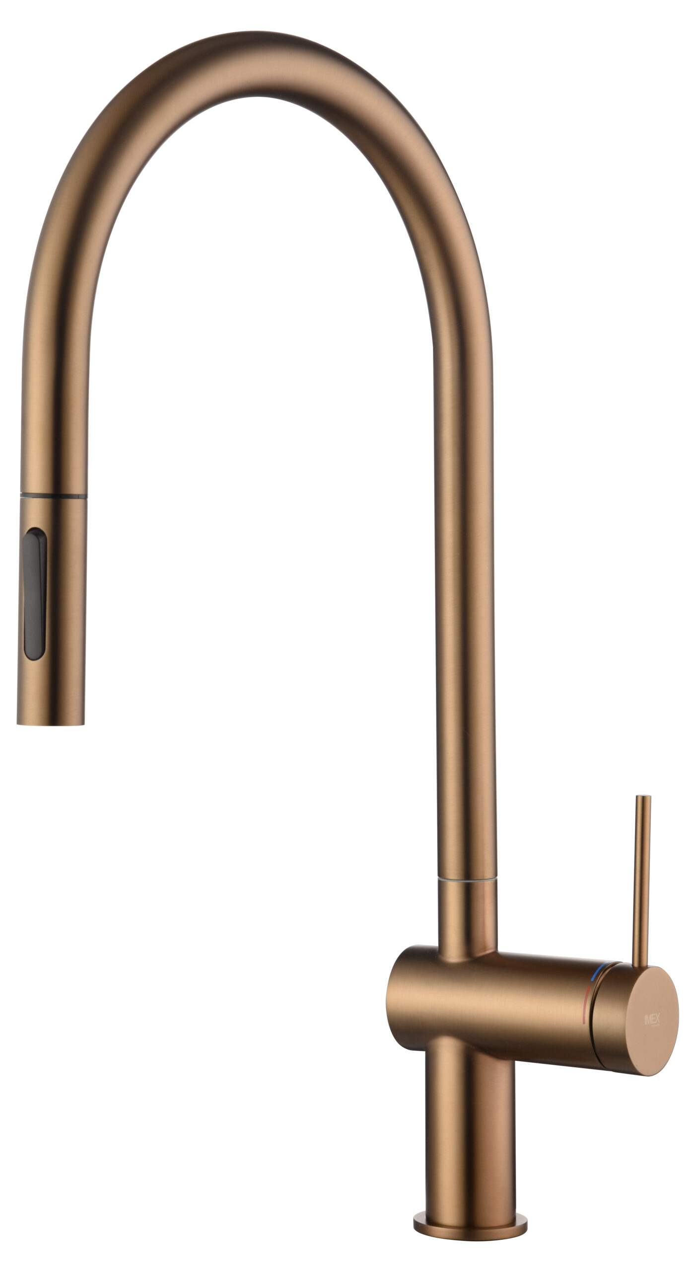 Grifo de cocina monomando extraíble caño alto giratorio 360 ° color cobre