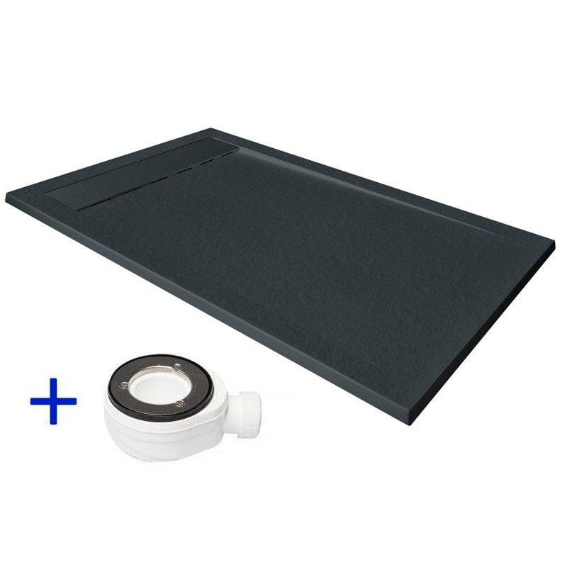 Plato de ducha de resina 120x80 premium ambiente grafito ral 7016 80x120