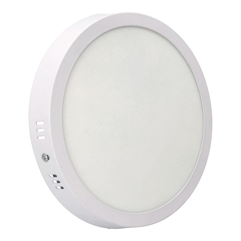Downlight LED 18w redondo, montaje superficie luz cct, aro blanco mate