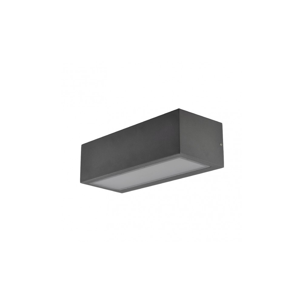 Aplique de pared exterior - serie conga - gris oscuro - aluminio y vidrio -