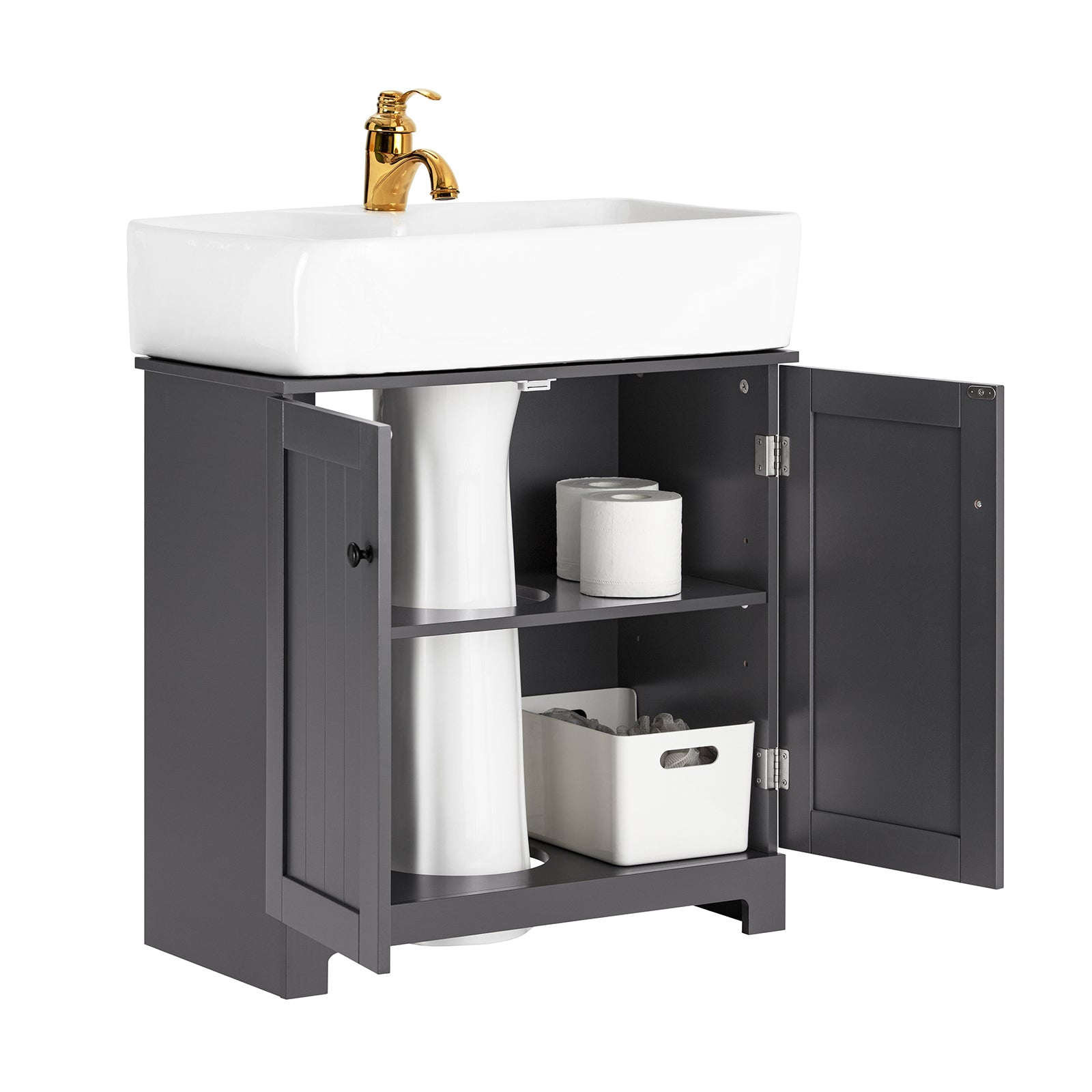 Mueble para debajo del lavabo gris bzr18-ii-dg sobuy