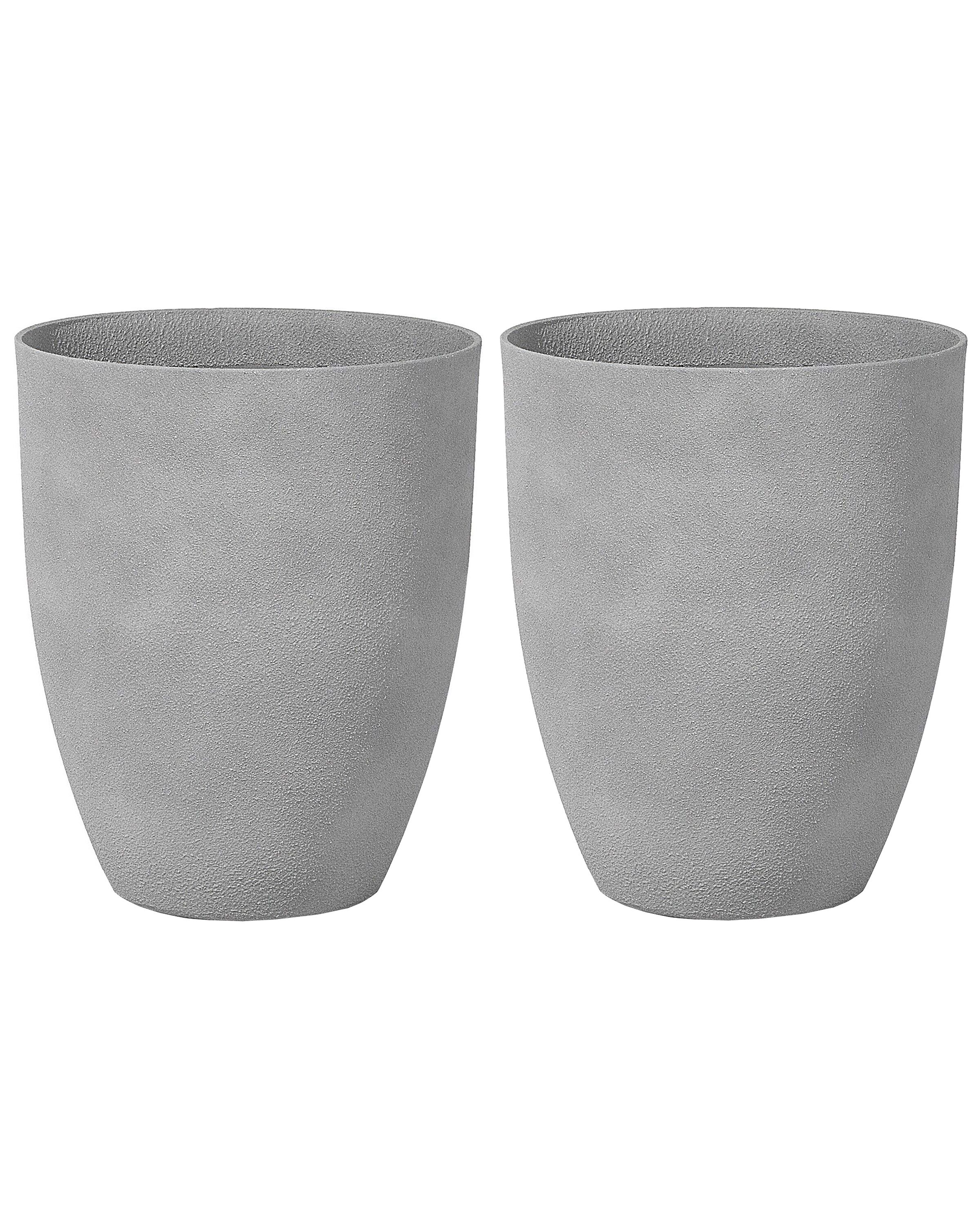Conjunto de 2 macetas croton 43 cm gris