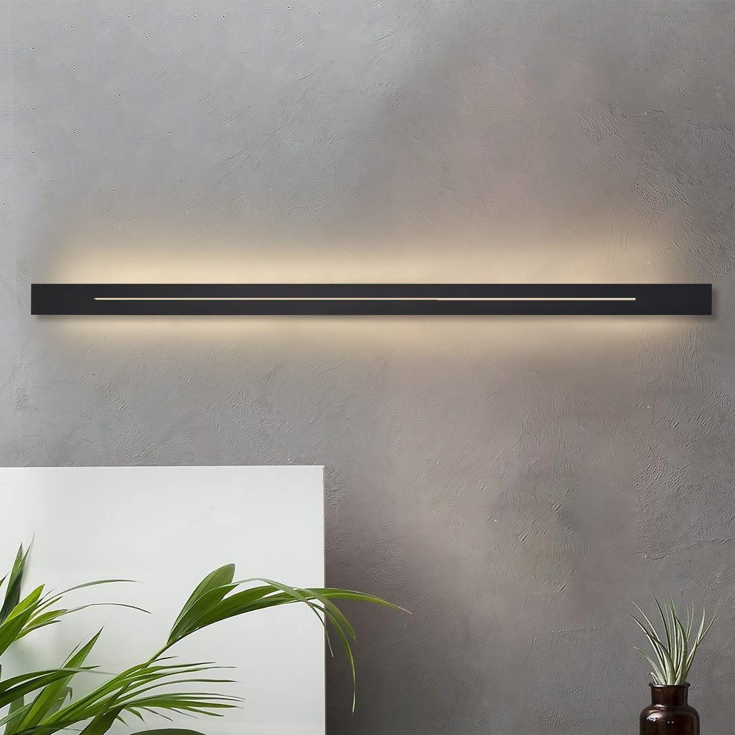 Nettlife aplique pared LED negro 100x5