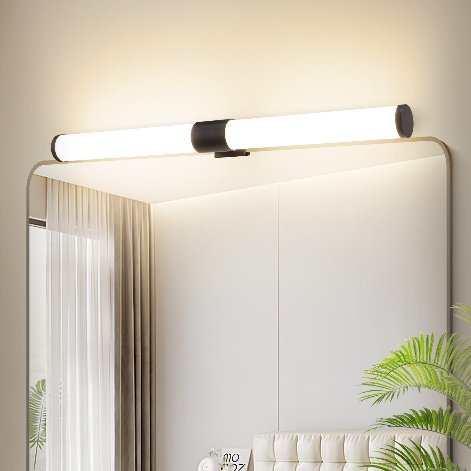 Nettlife lámpara de pared para baño LED negro 60x16.8