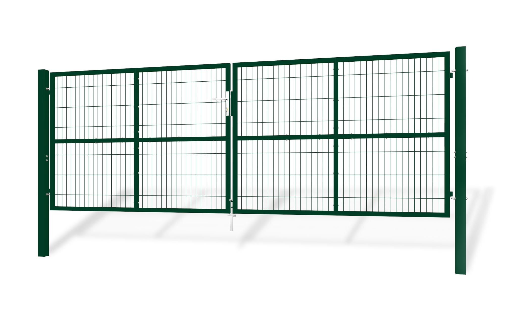 Puerta abatible de malla verde razo 4m alt.140cm