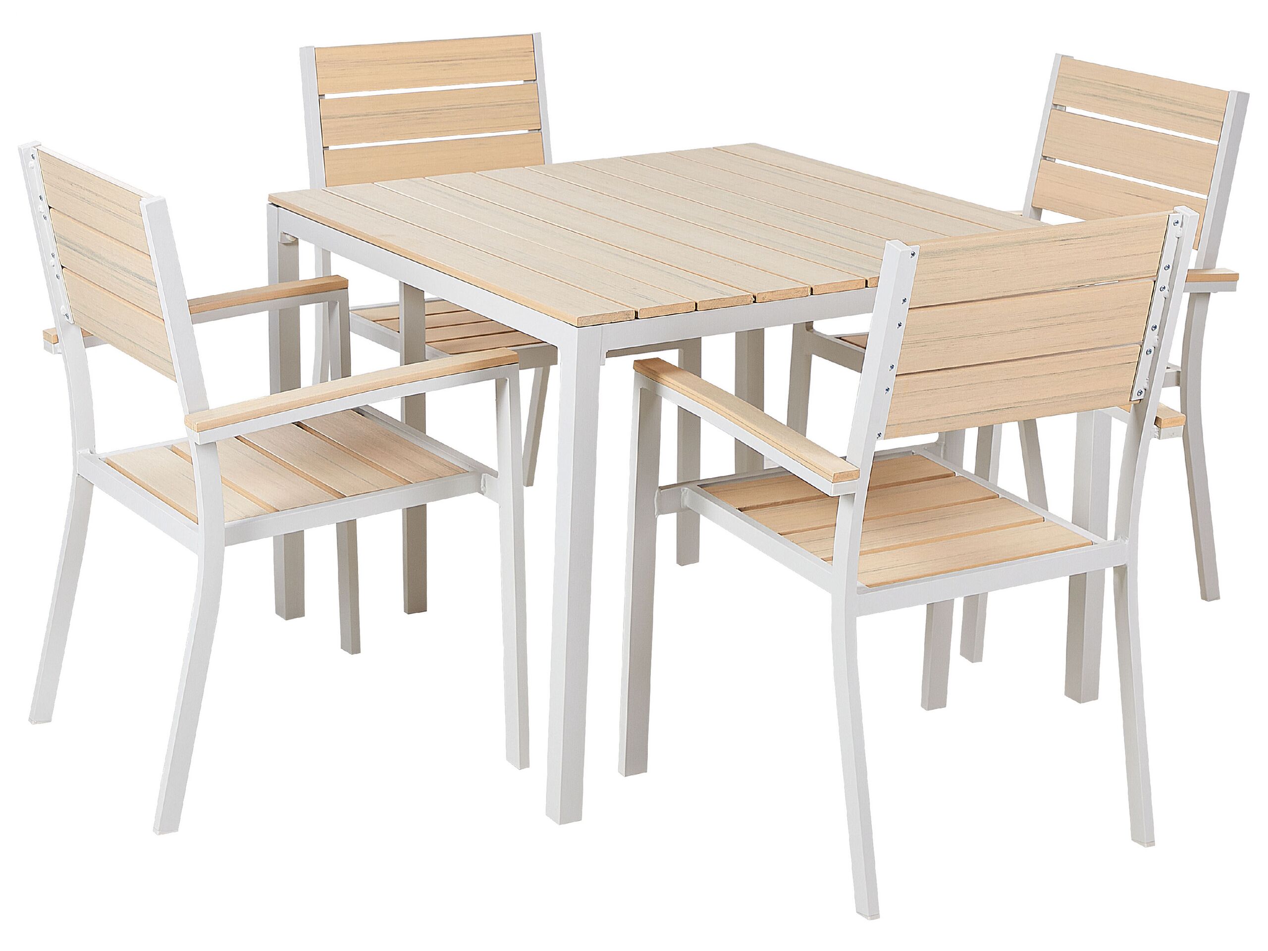 Conjunto de comedor exterior 4 plazas prato beige
