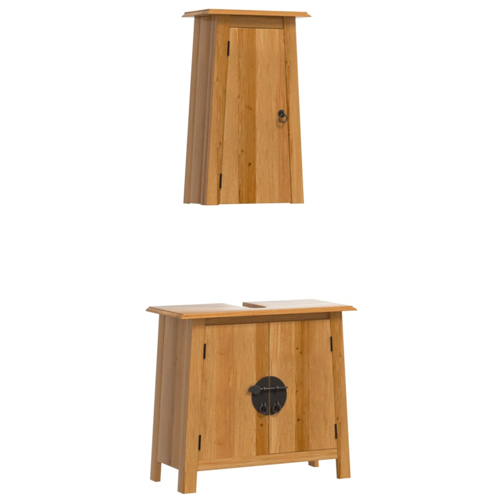 vidaXL conjunto de muebles de baño 2 piezas madera maciza de pino