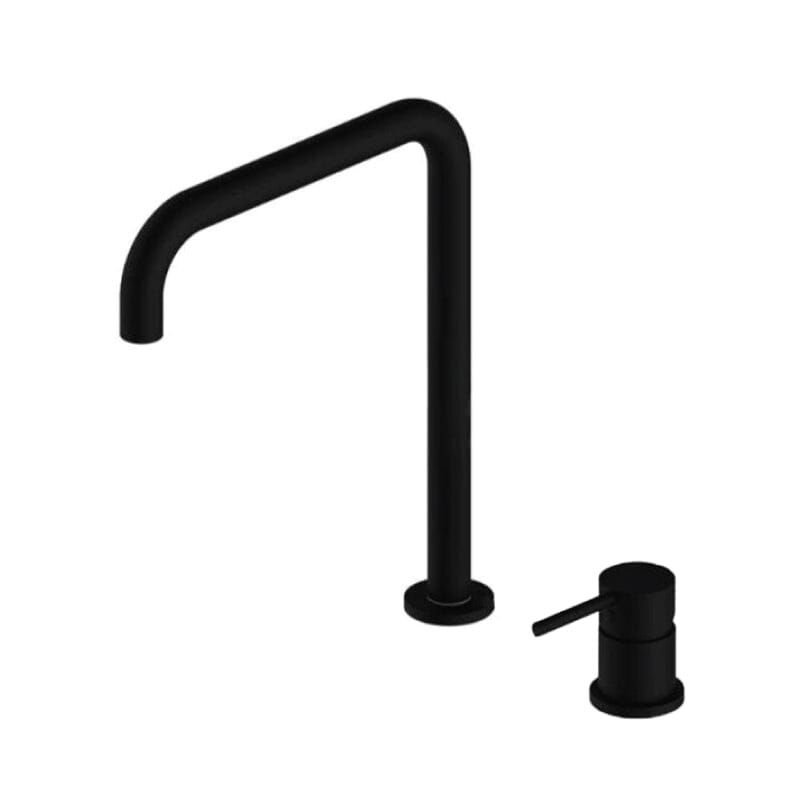 Grifo lavabo alto encastrado monomando giratorio orune negro mate