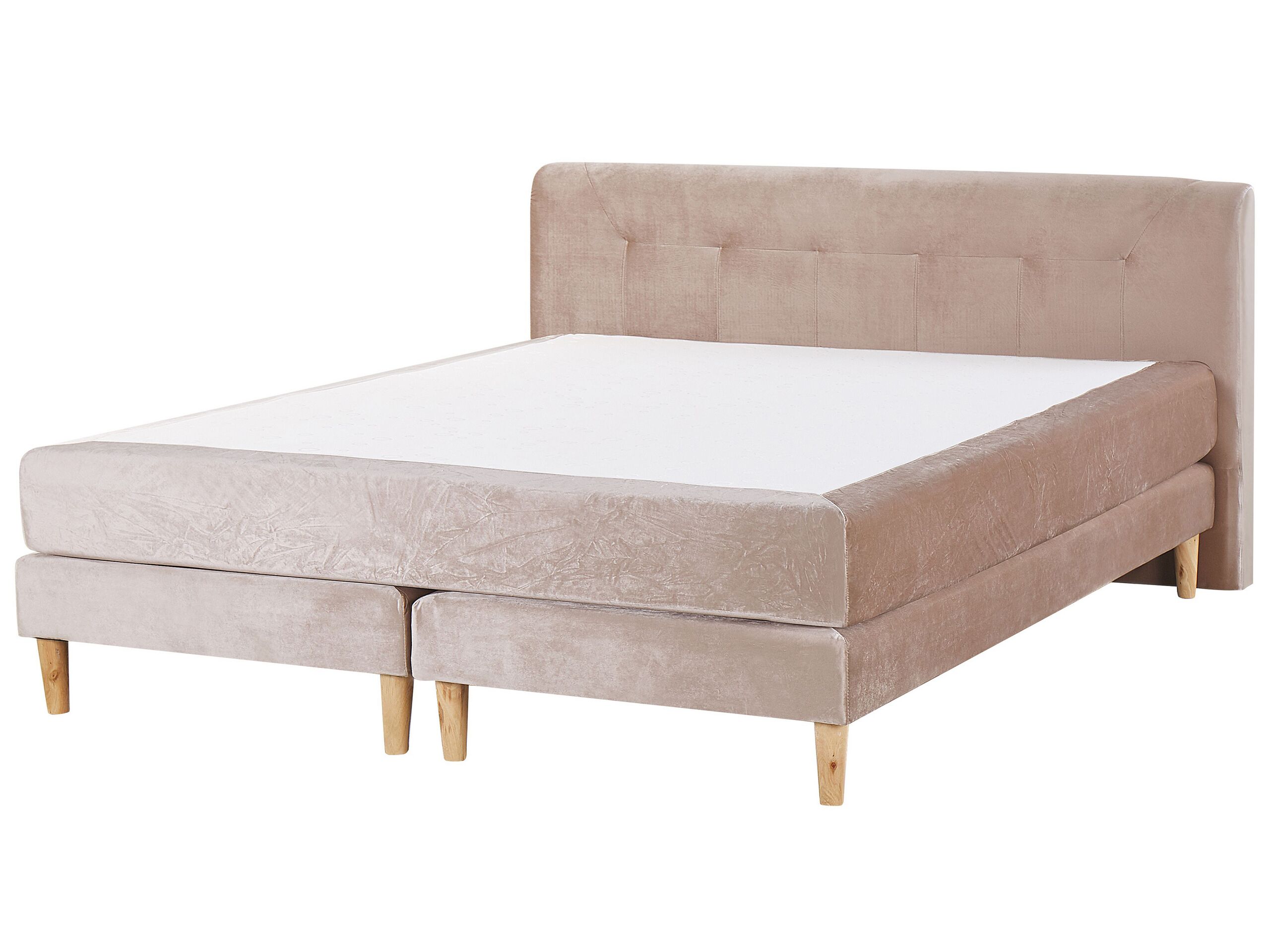 Cama continental terciopelo marquise 180 x 200 cm beige