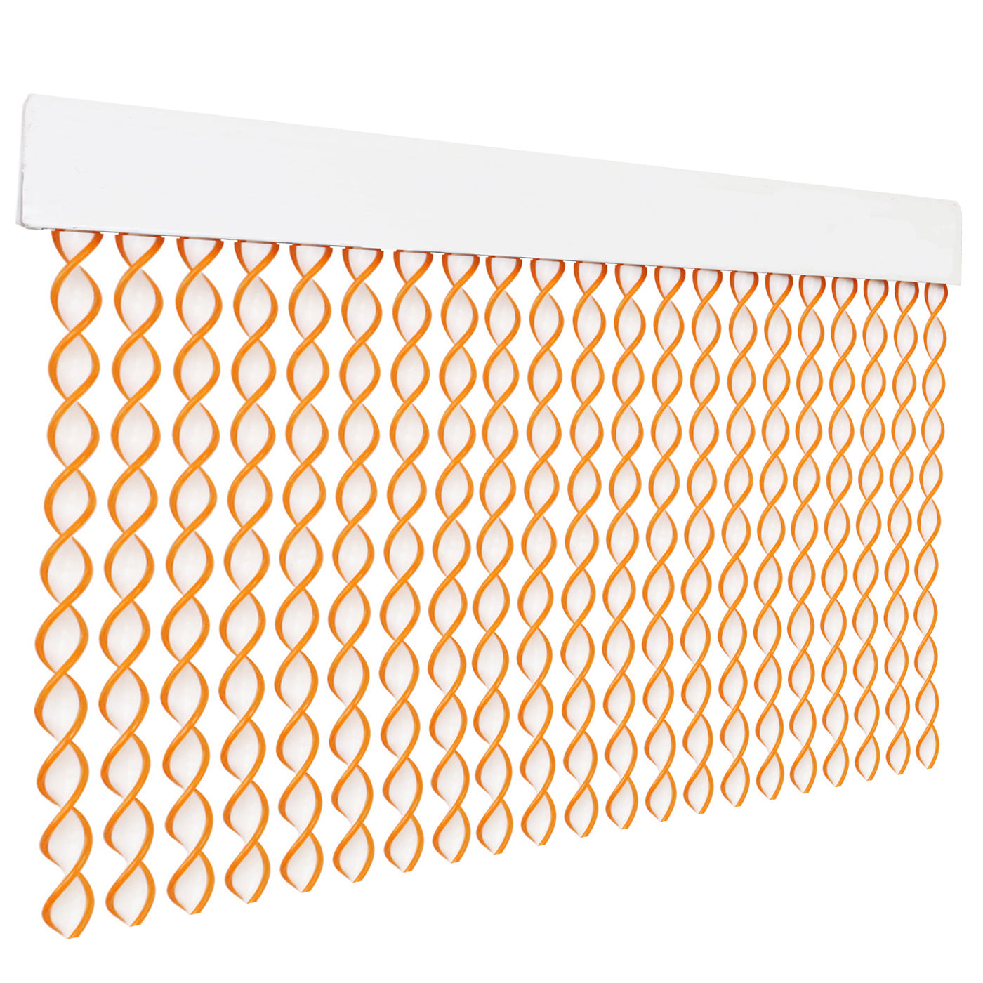Cortina exterior o interior PVC (200x120cm, blanco+filo naranja r4)