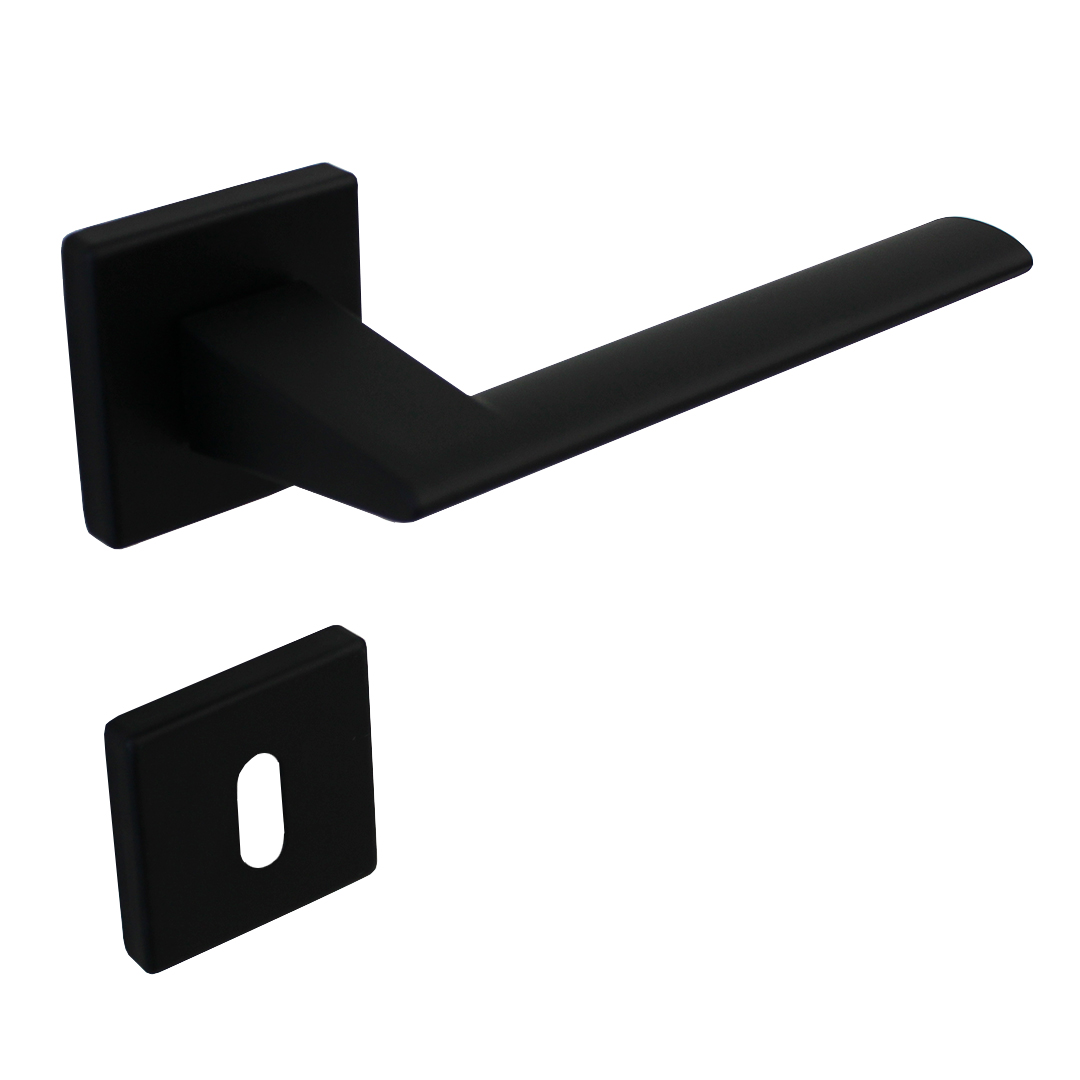 Manillas de puerta interior- zamac-diám 45X45mm- acabado negro mate