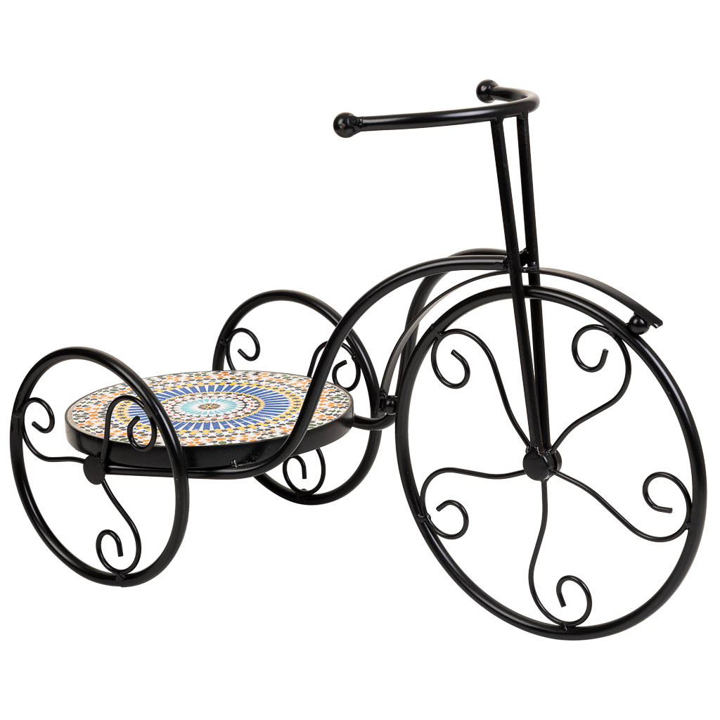 Soporte bici de mosaico y forja naranja 53x23.5x36h cm