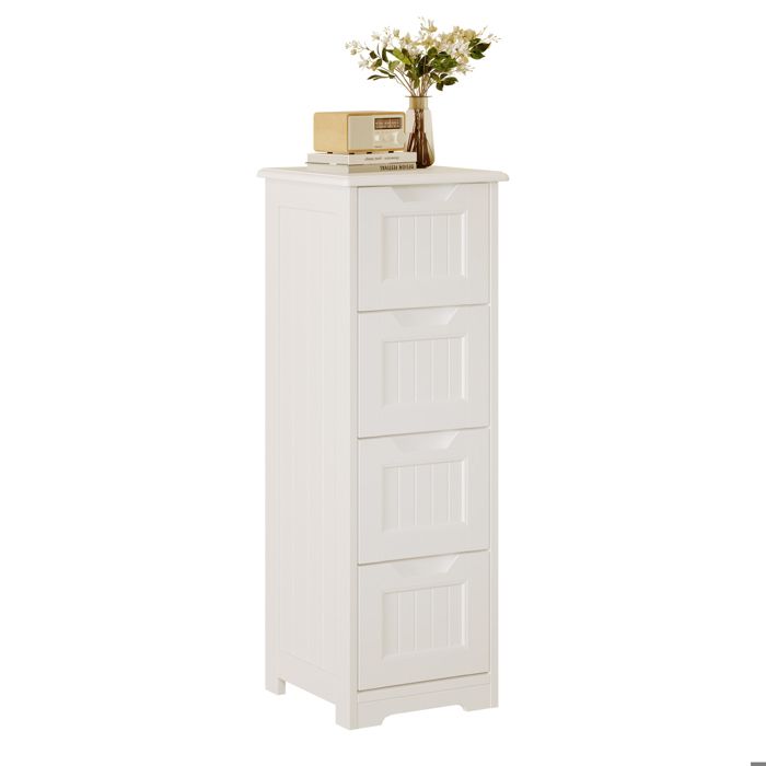 Cómoda escandinava - blanco - 4 cajones - 30 x 30 x 85 cm