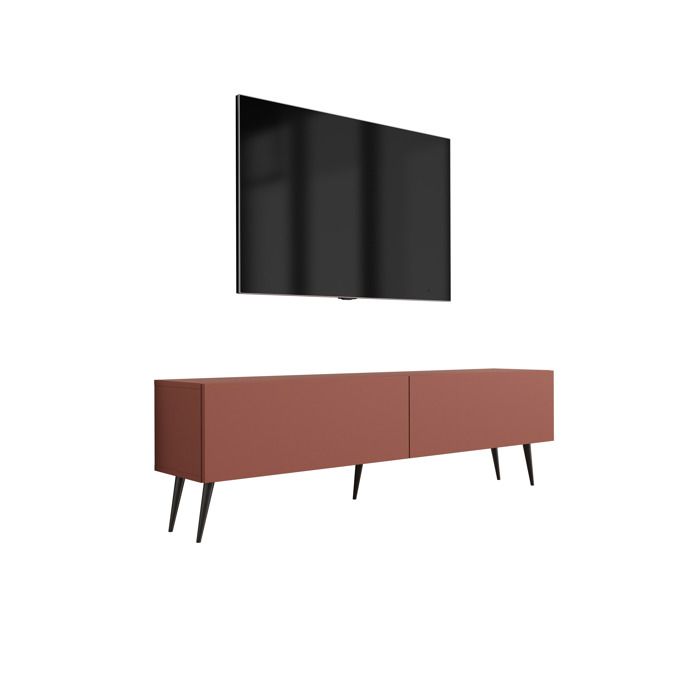 Mueble tv moderno - rojo ladrillo - panel - 140x52x32 cm