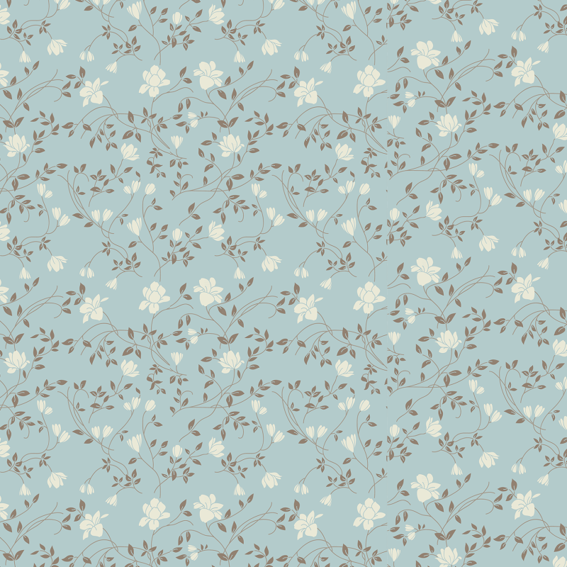 Papel pintado floral victoriano azul 60cm por 250cm