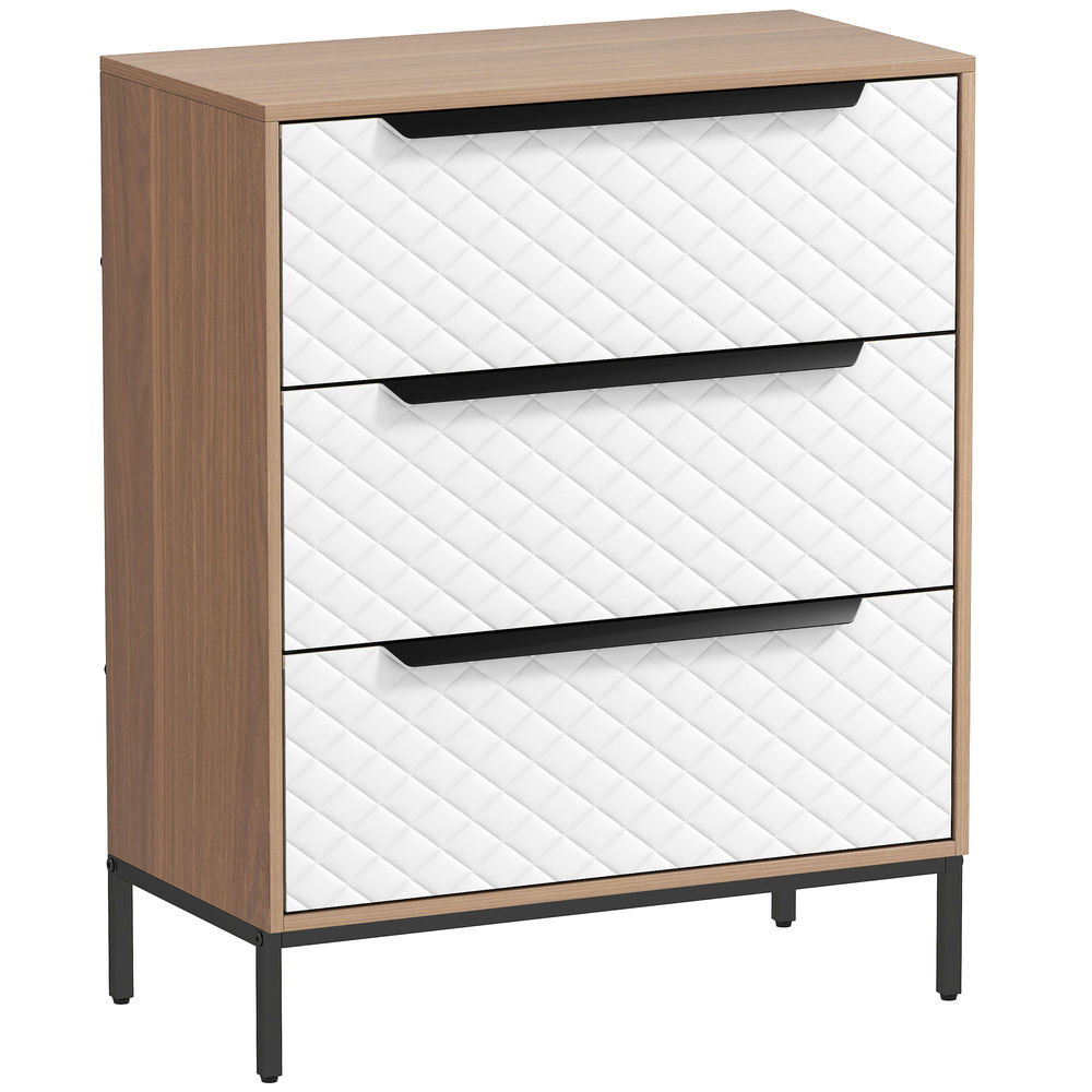 Cómoda de tela 59.5x30x73.5 cm tela no tejida, mdf color marrón Homcom
