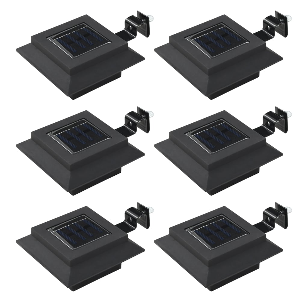 vidaXL lámparas solares de exterior LED cuadradas 6 uds 12 cm negro
