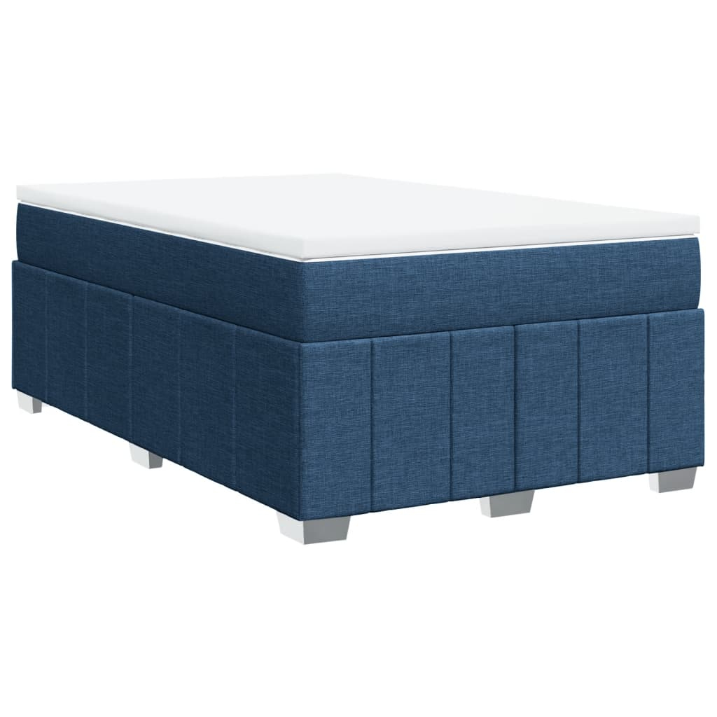 vidaXL cama box spring con colchón tela azul 120x190 cm