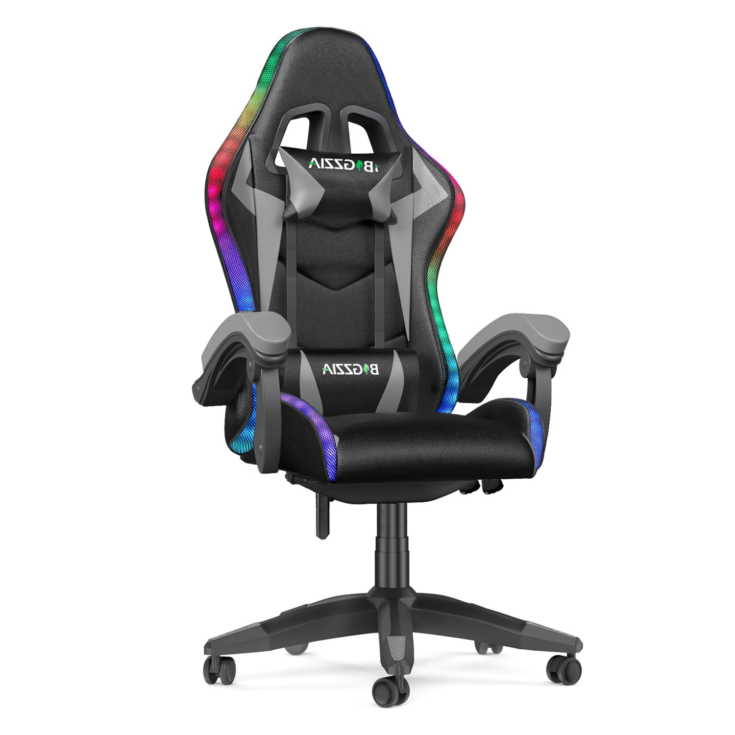 Silla oficina con LED, silla ergonómica- gris