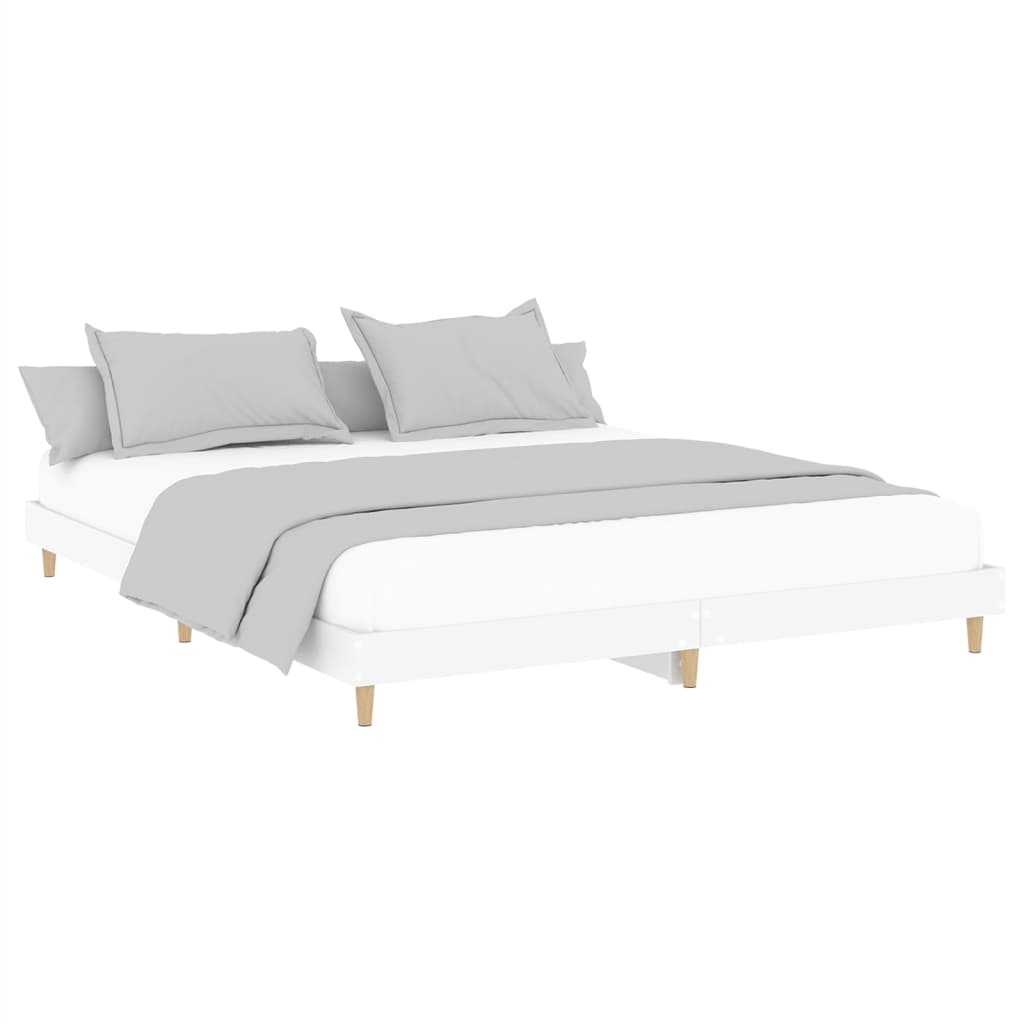 vidaXL estructura de cama madera de ingeniería blanca 200x200 cm