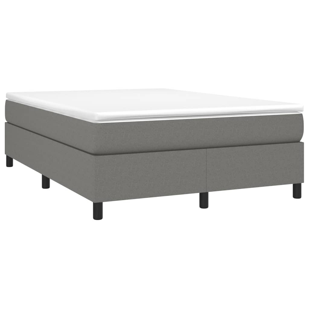 vidaXL estructura de cama con somier tela gris oscuro 140x200 cm