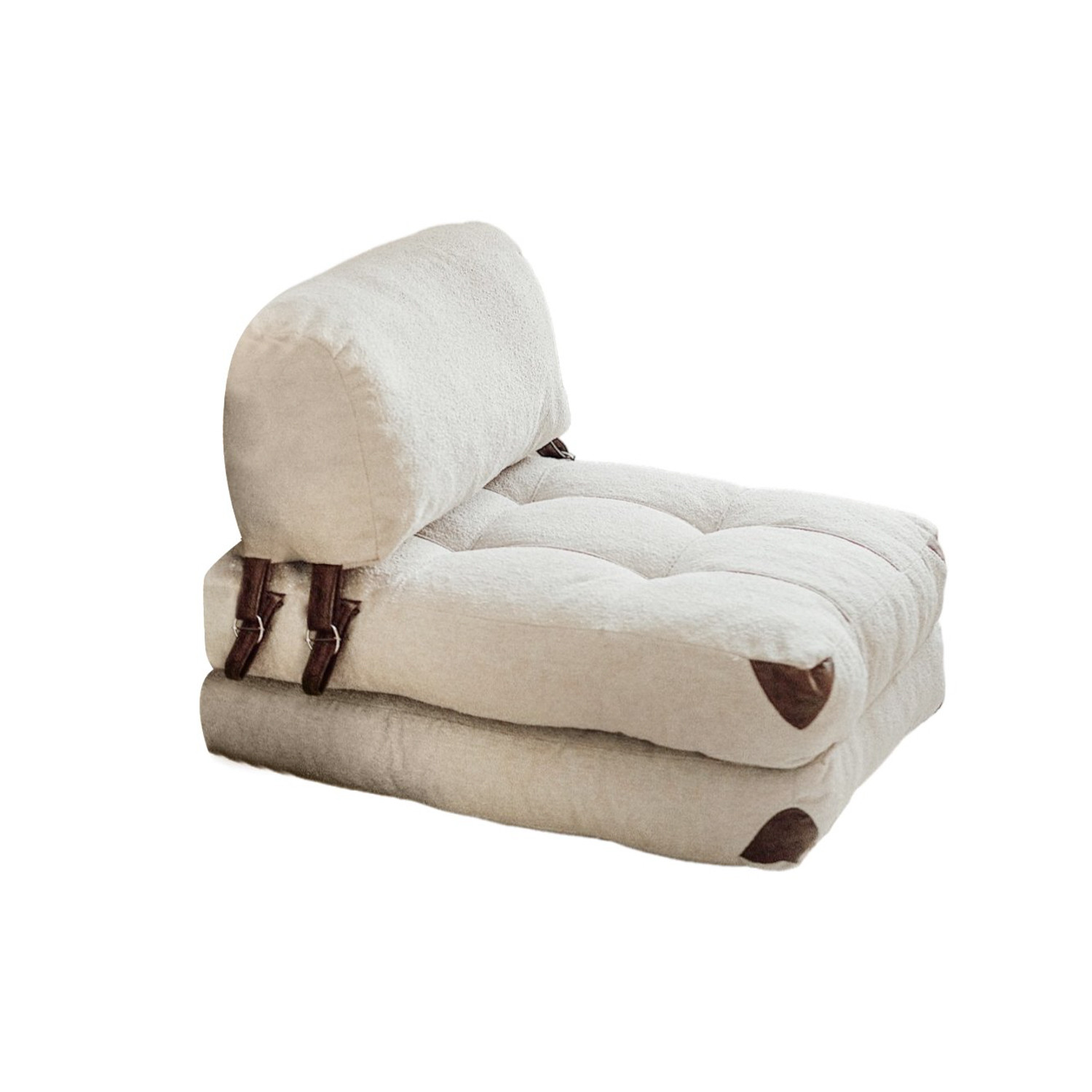 Sillón-cama de tela "fold" - 80 x 60 x 70 cm - crema