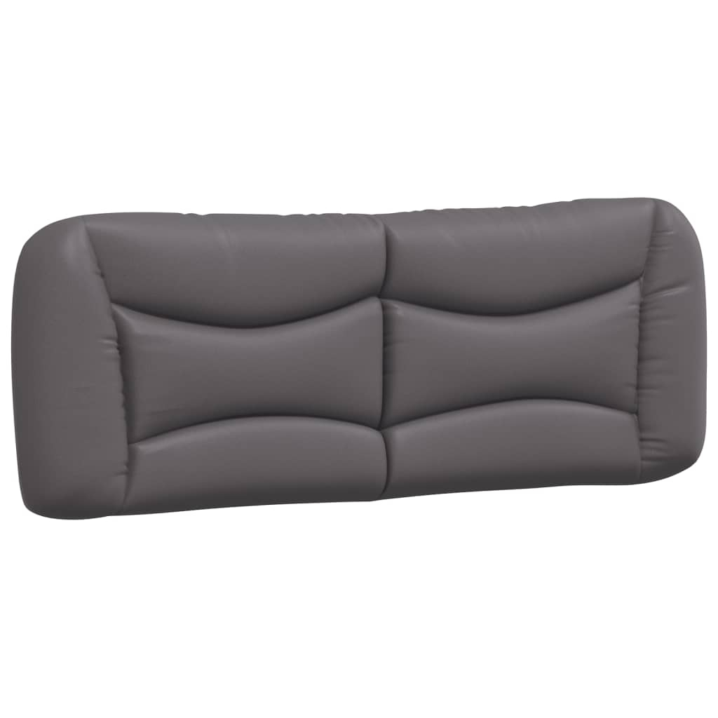 vidaXL cabecero de cama acolchado cuero sintético gris 140 cm
