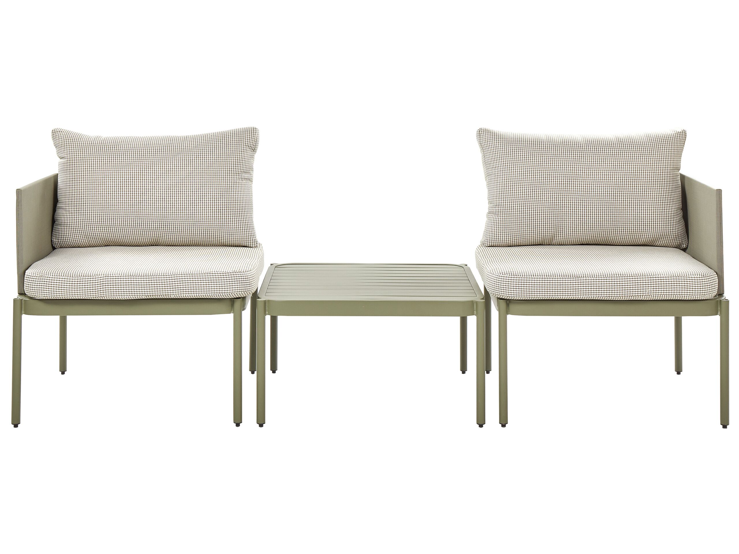 Conjunto de jardín con mesa 2 plazas terracina metal verde oliva